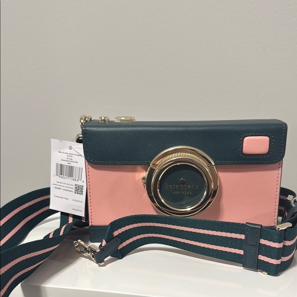 Kate Spade Camera Pink and Green Crossbody Bag - Picture 1 of 1
